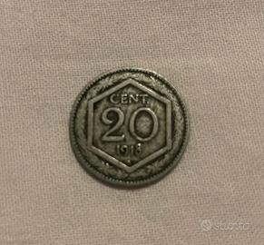 Moneta 20 centesimi 1918