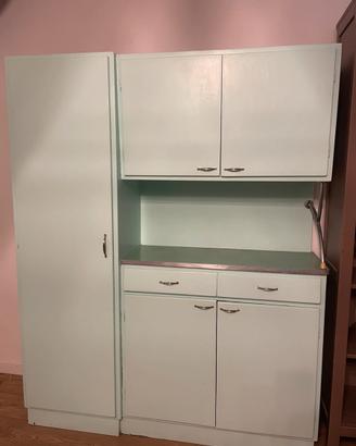 Mobile cucina/credenza anni 60 vintage verde acqua