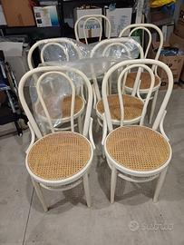 Sedie in legno con seduta in midollino