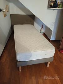 letto a 1 piazza 80x190 con rete a doghe e bordo