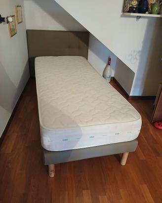 letto a 1 piazza 80x190 con rete a doghe e bordo
