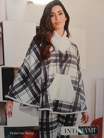 Poncho Donna INTIMAMI Soft Touch Blu/Nero - S/M/L