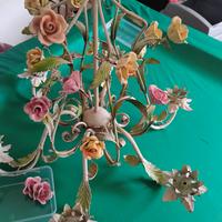 lampadario antico in ferro battuto