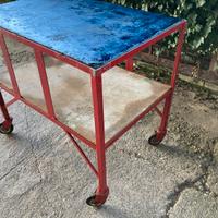 Carrello 2 ripiani e 4 ruote girevoli