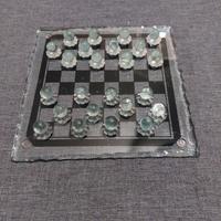 Dama in Vetro di Cristallo Molato con Pedine Vetro