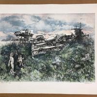 Litografia Renzo Vespignani “sfascio al gazometro”