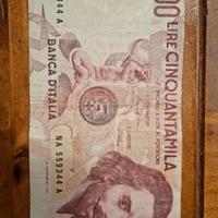 50000 Lire Bernini I Tipo Errore Di Stampa Taglio 