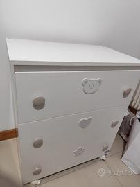 fasciatoio armadietto e lettino prima infanzia