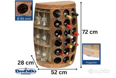Botte porta bottiglie e bicchieri