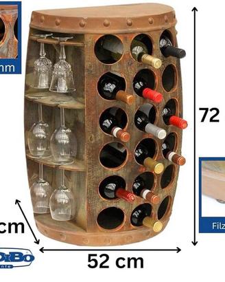 Botte porta bottiglie e bicchieri