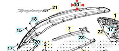 Fianco DX SYM SYMPHONY ST 50 / 125 / 200 grigio