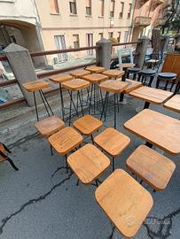 Set sgabelli alti,sgabelli piccoli, tavolini