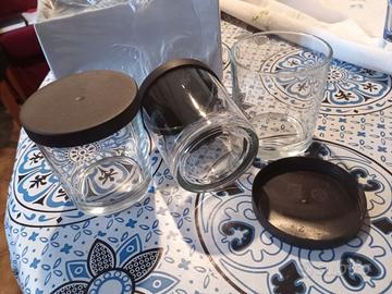 6 Bicchieri/Vasetti in vetro, anche x Cocktail