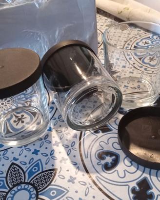 6 Bicchieri/Vasetti in vetro, anche x Cocktail