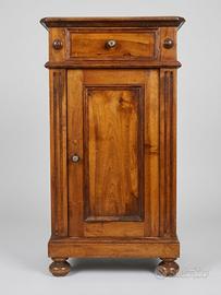 Comodino in legno massello con cassetto e anta