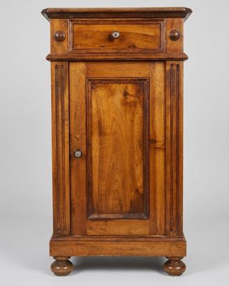 Comodino in legno massello con cassetto e anta