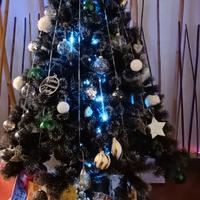 albero di natale nero e argento  210 cm