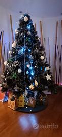 albero di natale nero e argento  210 cm