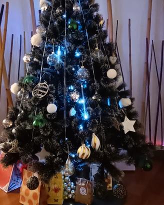 albero di natale nero e argento  210 cm