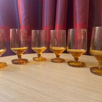 Set 6 Rari Bicchieri Vintage Ambra