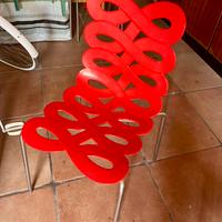 4 Sedie rosse in plastica di design moderno