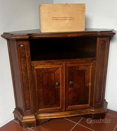 Mobile angolare angoliera bassa in noce massello