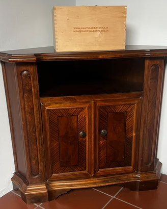 Mobile angolare angoliera bassa in noce massello