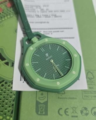 Orologio Stile AP x Swatch - Verde e Bianco