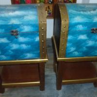 cofanetti in legno con immagine di un veliero