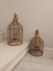 Lanterne d'arredo in vimini