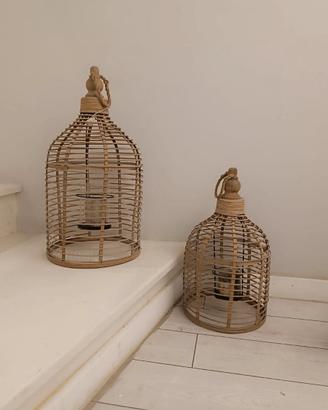 Lanterne d'arredo in vimini