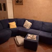 Divano angolare blu