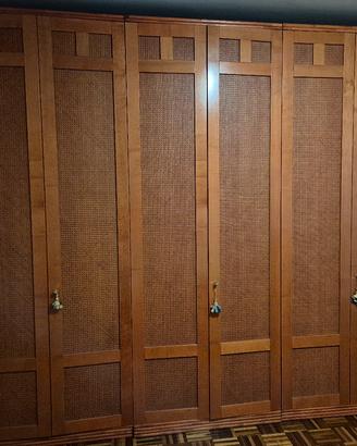 armadio 6 ante vimini legno