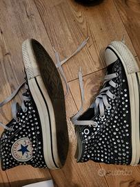 Scarpe converse all star ner con brillantini usate