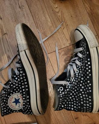 Scarpe converse all star ner con brillantini usate