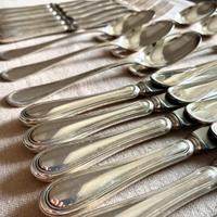 Set servito posate argento 800, stile inglese