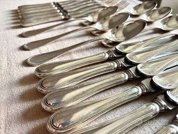 Set servito posate argento 800, stile inglese