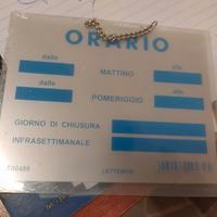 CARTELLO TARGA PVC ORARIO DI LAVORO NEGOZIO 12X15