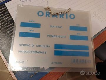 CARTELLO TARGA PVC ORARIO DI LAVORO NEGOZIO 12X15