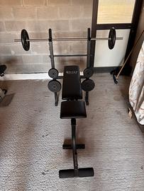 Panca piana con bilanciere + leg extension