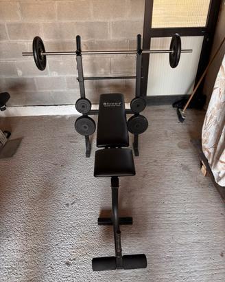 Panca piana con bilanciere + leg extension