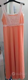 Abito lingerie lungo con pizzo vintage anni 70 mis