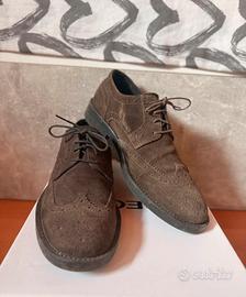 Scarpe stringate uomo Benetton in camoscio marrone