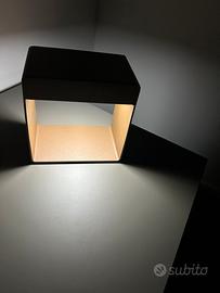 Lampada design metallo cubo portatile