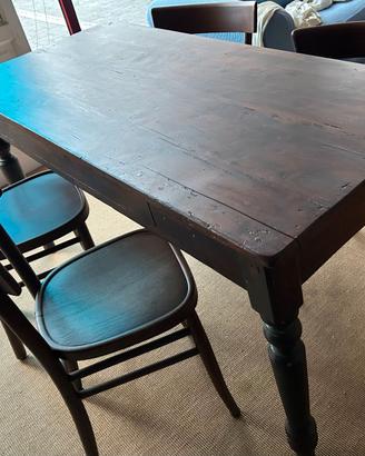 Tavolo Legno Massello + 4 sedie
