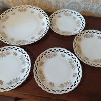 Piatto dolce e piattini in porcellana Bavaria