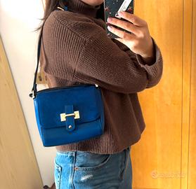 Borsa tracolla in camoscio e ecopelle