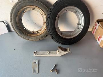 Ruote e porta ruota da 9 vespa 50 originale