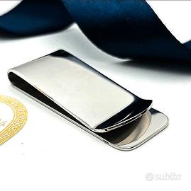 Portasoldi in acciaio argentato uomo porta soldi