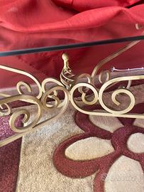 Tavolino da salotto ferro battuto e vetro